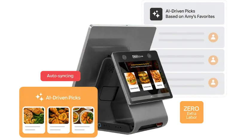 Applova Restaurant POS system showing order and menu management