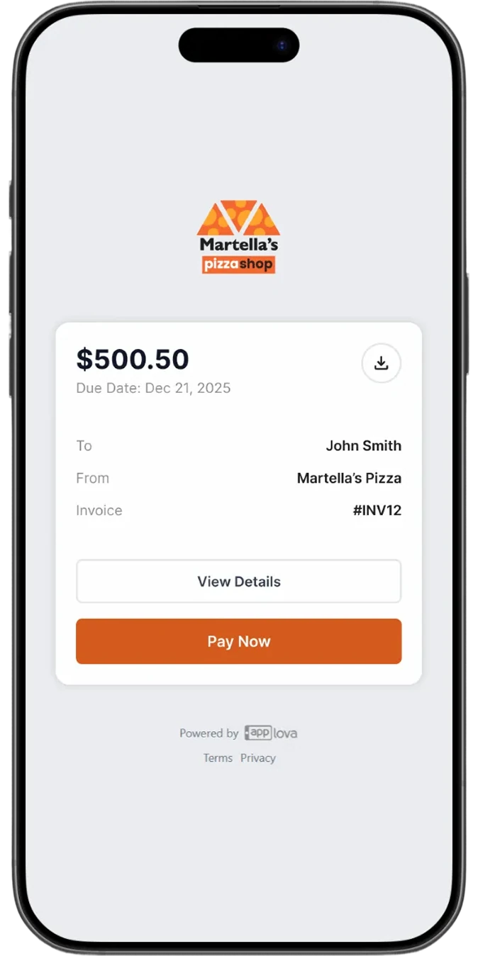 Mobile Invoice View 1