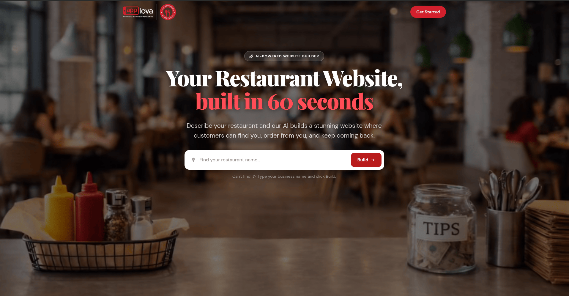 Applova Restaurant Website Builder Preview Animation
