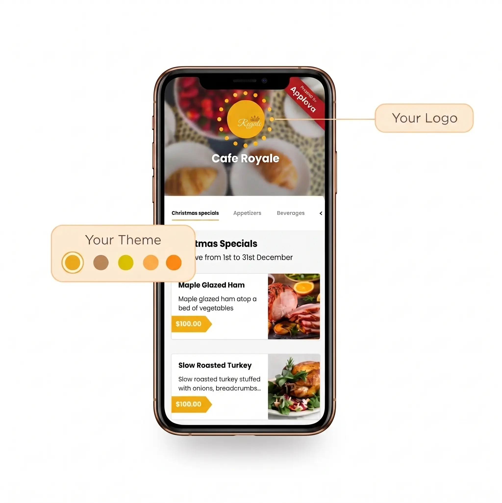 Customize your menu with Applova