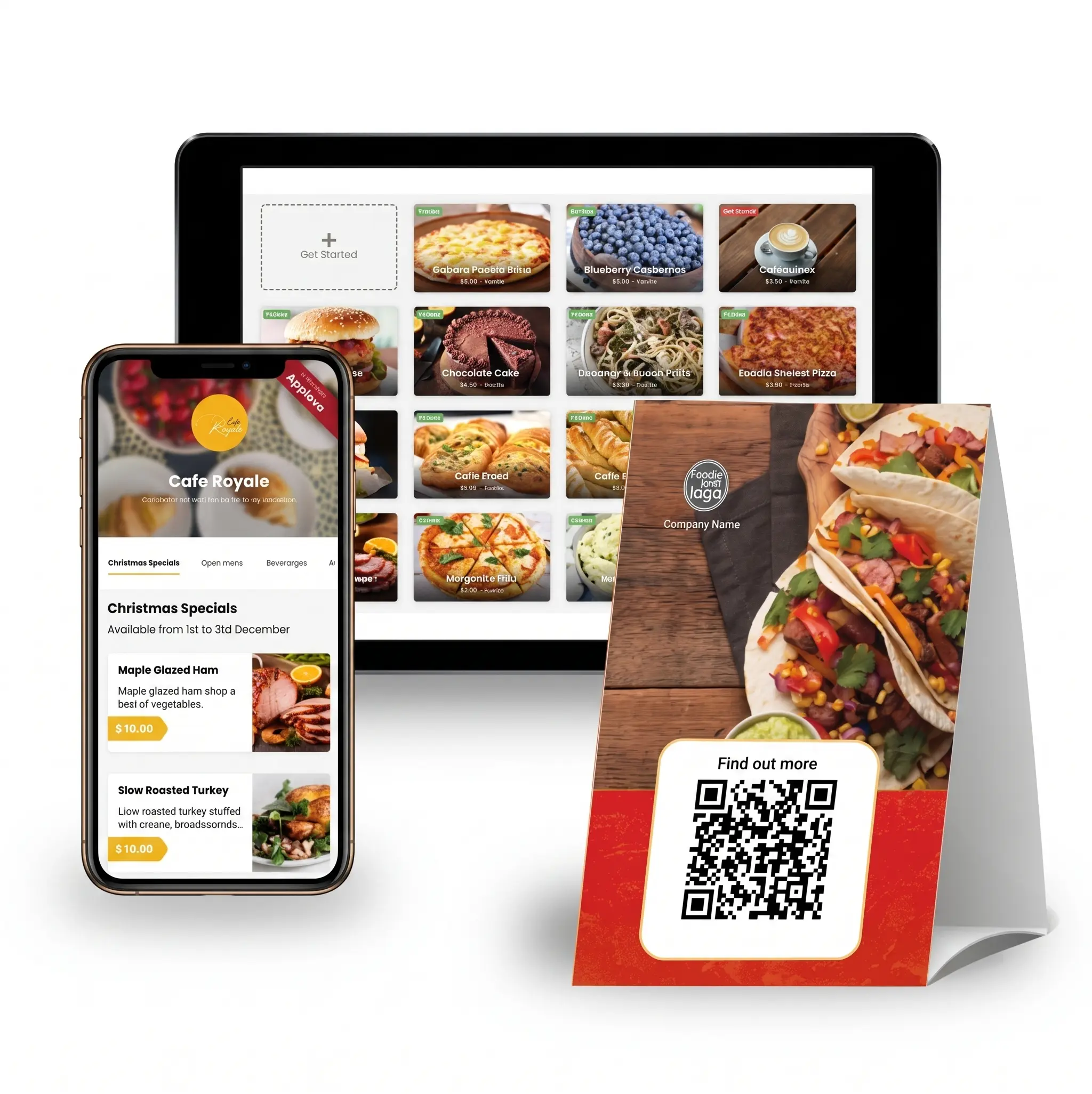 Mobile responsive digital menu